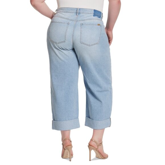 Jessica Simpson Trendy Wide-Leg Boyfriend Jeans BLUE Plus Size 18W MSRP $70 - Picture 3 of 3